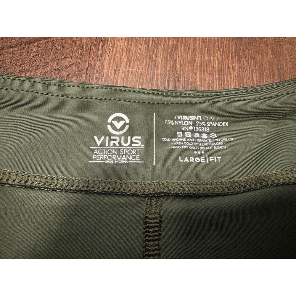 Virus Women Training Shorts CrossFit Fitness ARMY GREEN size Large - Picture 4 of 8